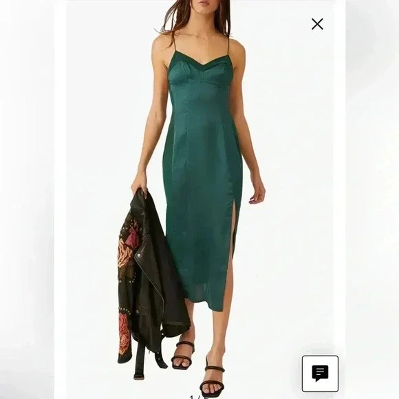 Free People City Cool Midi Slip Dress Venetian Red Size L NWT $98 GORGEOUS - Picture 14 of 16